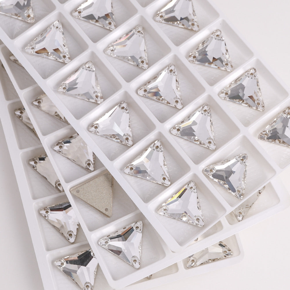 Crystal Triangle Shape High Quality Glass Sew-on Rhinestones WholesaleRhinestone