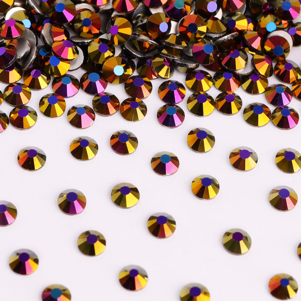 Purple Magic Glass FlatBack Rhinestones Silver Back WholesaleRhinestone