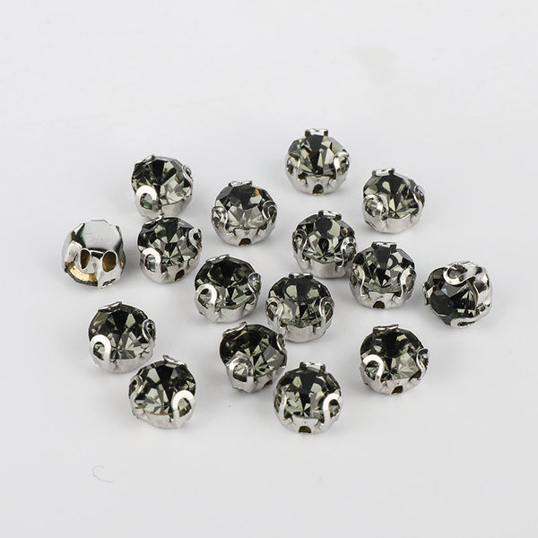 Black Diamond Sewing 3D Claw Rhinestones Silver Base WholesaleRhinestone