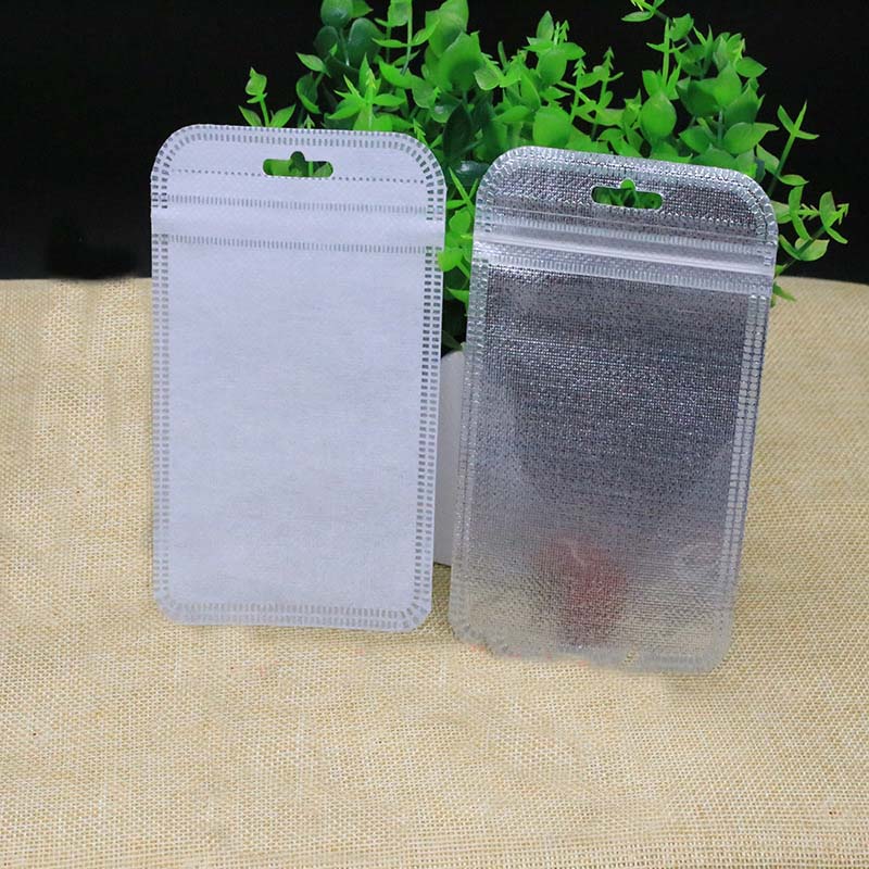 100 PCS Silver Plastic Non-woven Fabric Zip Lock Self-Sealing Bag WholesaleRhinestone