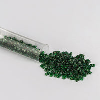 Miyuki Half Tila Glass Seed Beads Transparent Green Picasso HTL-4507 WholesaleRhinestone