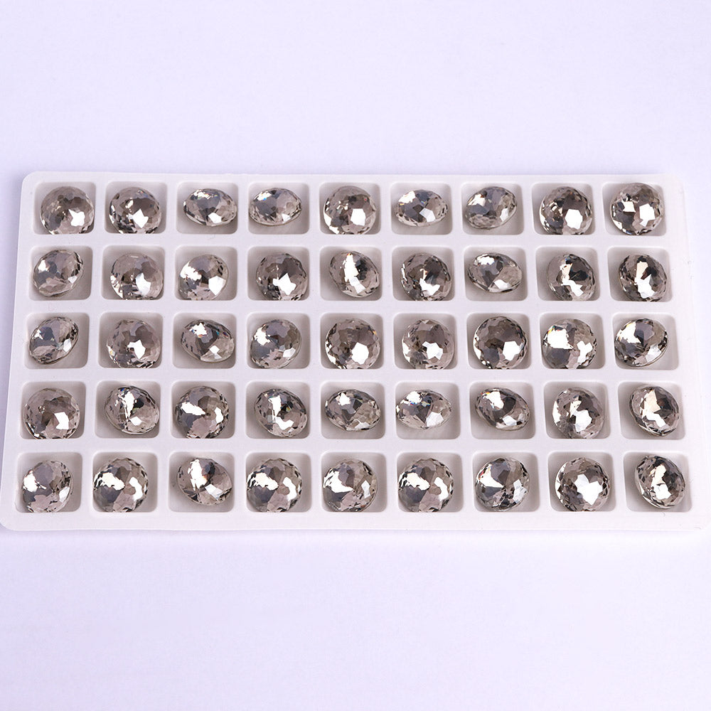 Satin Dome Round Shape High Quality Glass Pointed Back Fancy Rhinestones WholesaleRhinestone