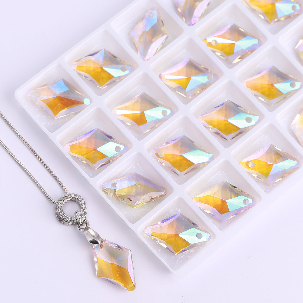 Paradise Shine Rhombus hochwertiger Glasversuchsanhänger Anhänger Zweitbild