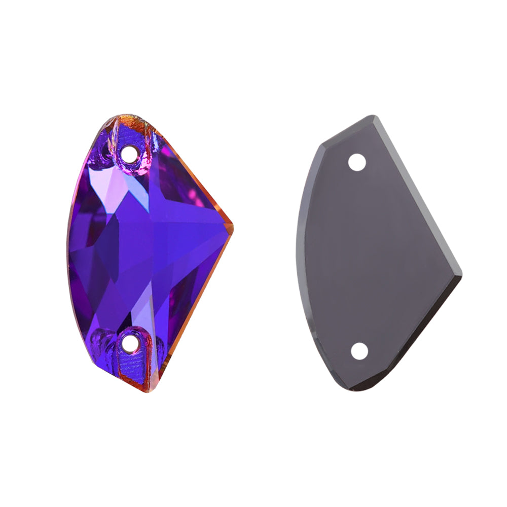 Violett Blue Galaktische Form hochwertiger Glas-Segen-On-Strasssteine Zweitbild