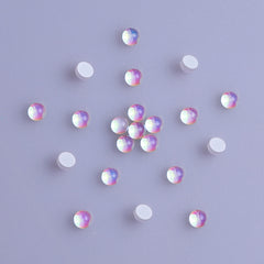 Mocha White Mermaid Tears Glass Half Pearls Rhinestones For Nail Art WholesaleRhinestone