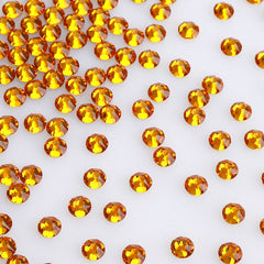 Topaz Glass Flat Back Glue-on Rhinestones 16 Cut Facets In Bulk WholesaleRhinestone