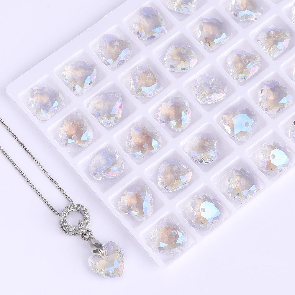 Moonlight Heart Cut High Quality Glass Rhinestone Pendant Secondary image