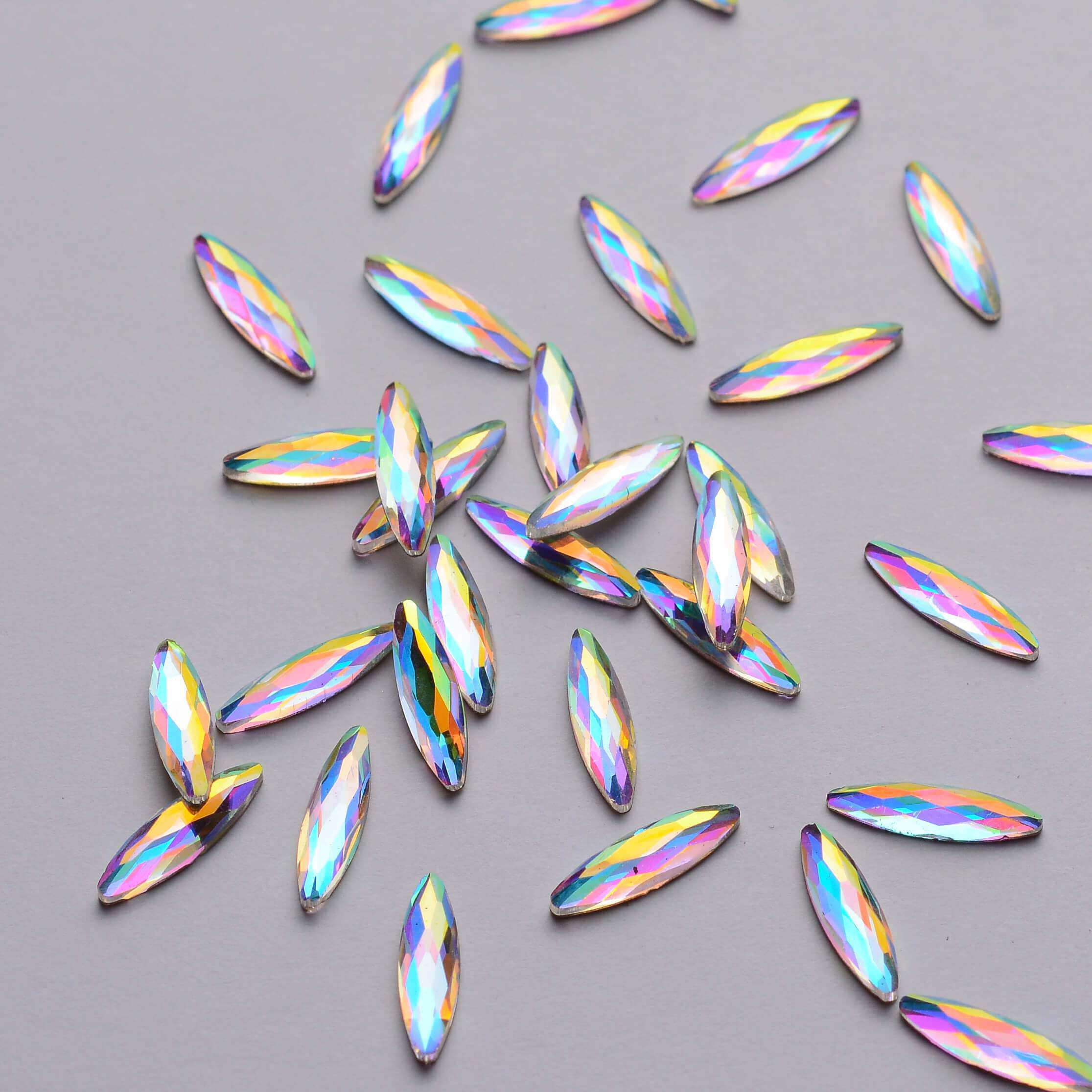 Navette Shape Crystal AB Flat Back Fancy Rhinestones Secondary image