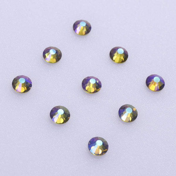 Olive Green AB Glass FlatBack Rhinestones In Bulk WholesaleRhinestone