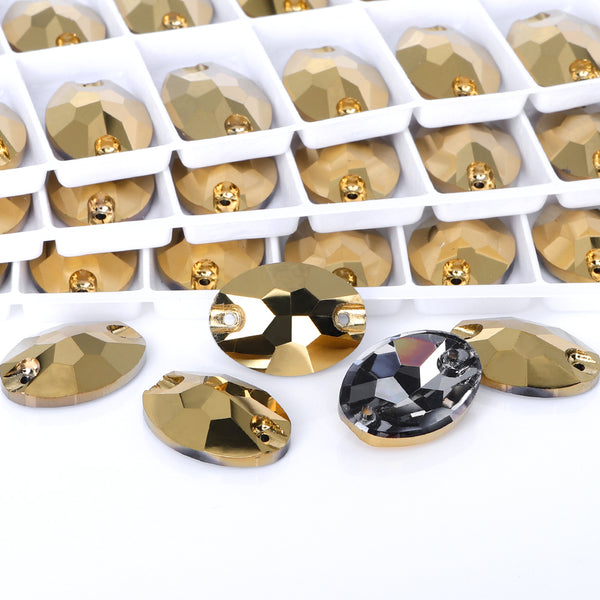 Dorado Oval Shape High Quality Glass Sew-on Rhinestones WholesaleRhinestone