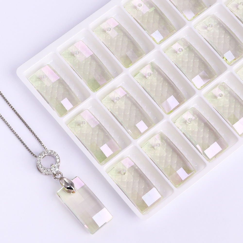 Luminous Green Urban Shape High Quality Glass Rhinestone Pendant WholesaleRhinestone