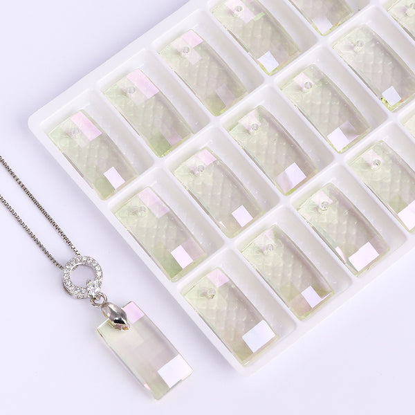 Luminous Green Urban Shape High Quality Glass Rhinestone Pendant WholesaleRhinestone