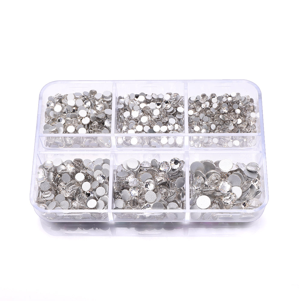 Dimensioni miste a 6 strass in vetro in vetro in vetro a griglia per back art per chiodo art Immagine secondaria del prodotto