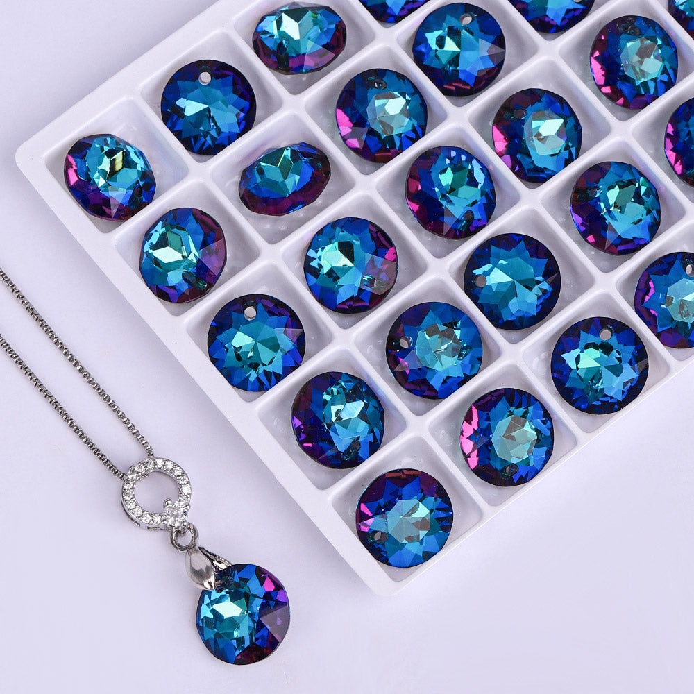 Bermuda Blue Classic Cut High Quality Glass Rhinestone Pendant WholesaleRhinestone