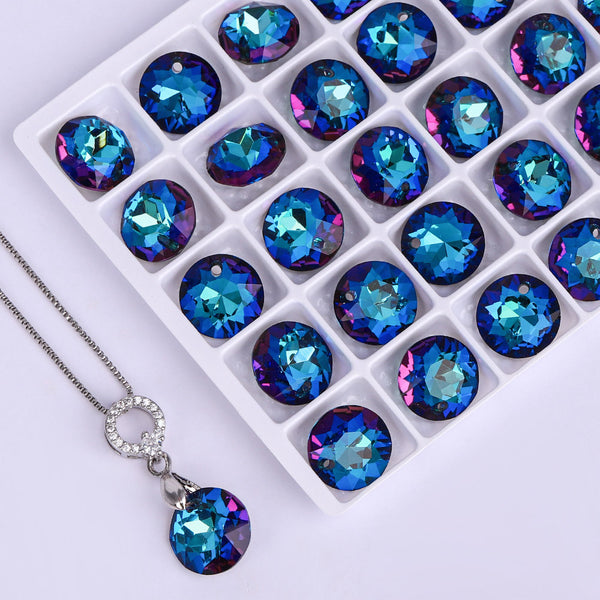 Bermuda Blue Classic Cut High Quality Glass Rhinestone Pendant WholesaleRhinestone