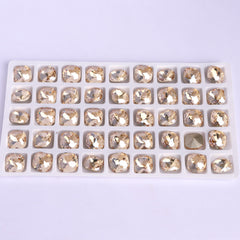 Golden Shadow Dome Cushion Square Shape High Quality Glass Pointed Back Fancy Rhinestones WholesaleRhinestone