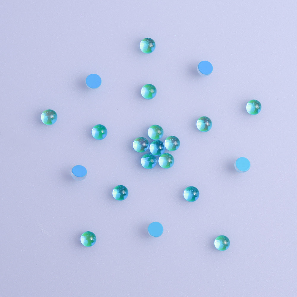 Mocha Aquamarine Mermaid Tears Glass Half Pearls Rhinestones For Nail Art WholesaleRhinestone