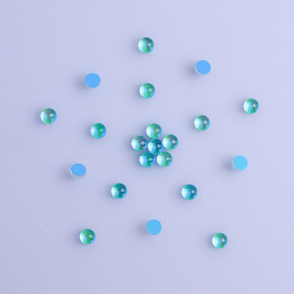 Mocha Aquamarine Mermaid Tears Glass Half Pearls Rhinestones For Nail Art WholesaleRhinestone