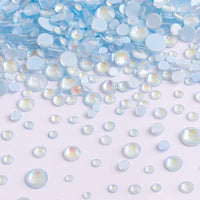 Mixed Sizes Mocha Light Blue FlatBack Luminous Rhinestones For Nail Art WholesaleRhinestone