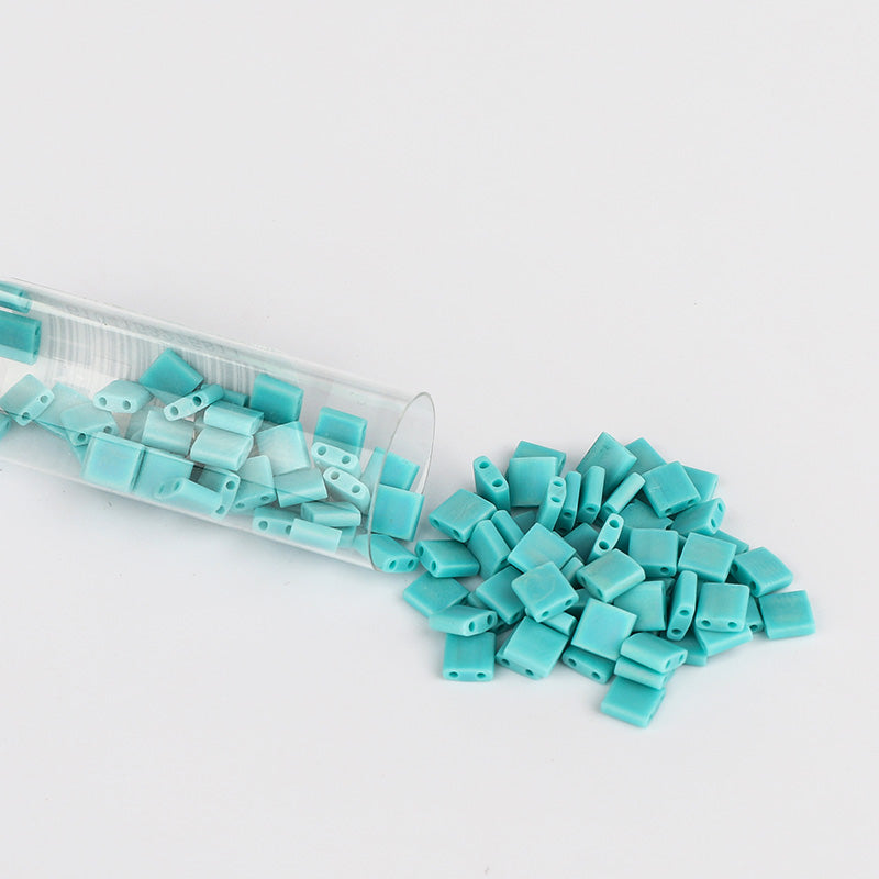 Miyuki Tila Glass Seed Beads Opaque Turquoise Green AB TL-412FR WholesaleRhinestone