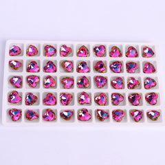 Heliotrope Heart Shape High Quality Glass Pointed Back Fancy Rhinestones WholesaleRhinestone