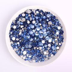 Mixed Sizes Light Blue Glass FlatBack Rhinestones For Nail Art Silver Back WholesaleRhinestone