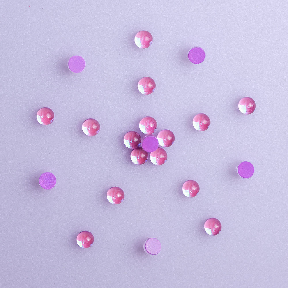 Mocha Purple Mermaid Tears Glass Half Pearls Rhinestones For Nail Art WholesaleRhinestone