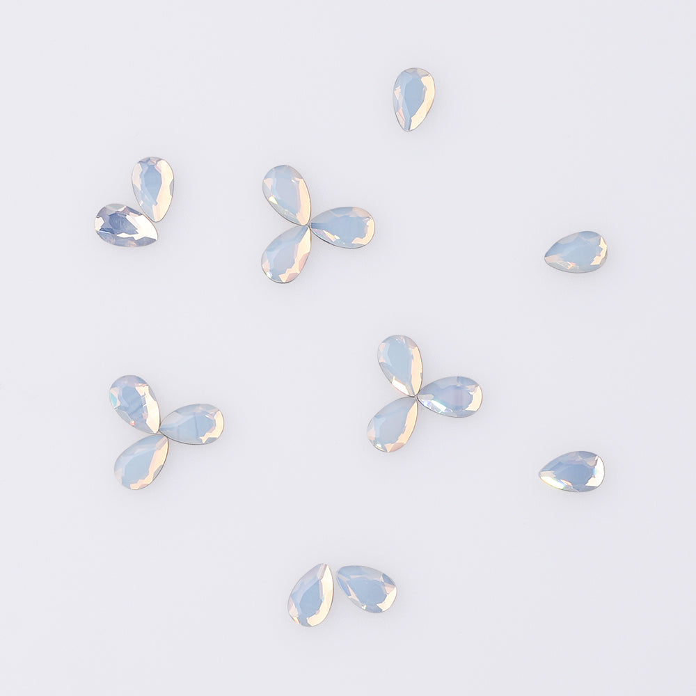 Raindrop Shape White Opal Flat Back Fancy Rhinestones WholesaleRhinestone