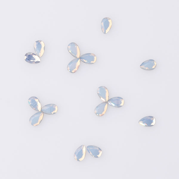 Raindrop Shape White Opal Flat Back Fancy Rhinestones WholesaleRhinestone