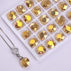 Metallic Sunshine Classic Cut High Quality Glass Rhinestone Pendant WholesaleRhinestone