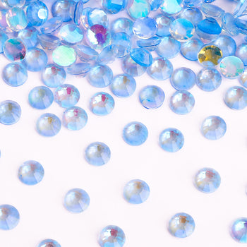 Aurora Light Blue Unfoiled Glass Flat Back Rhinestones WholesaleRhinestone