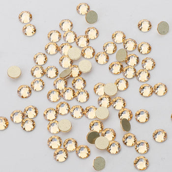 Golden Shadow Glass Flat Back Glue-On Rhinestones 16 Cut Facets WholesaleRhinestone