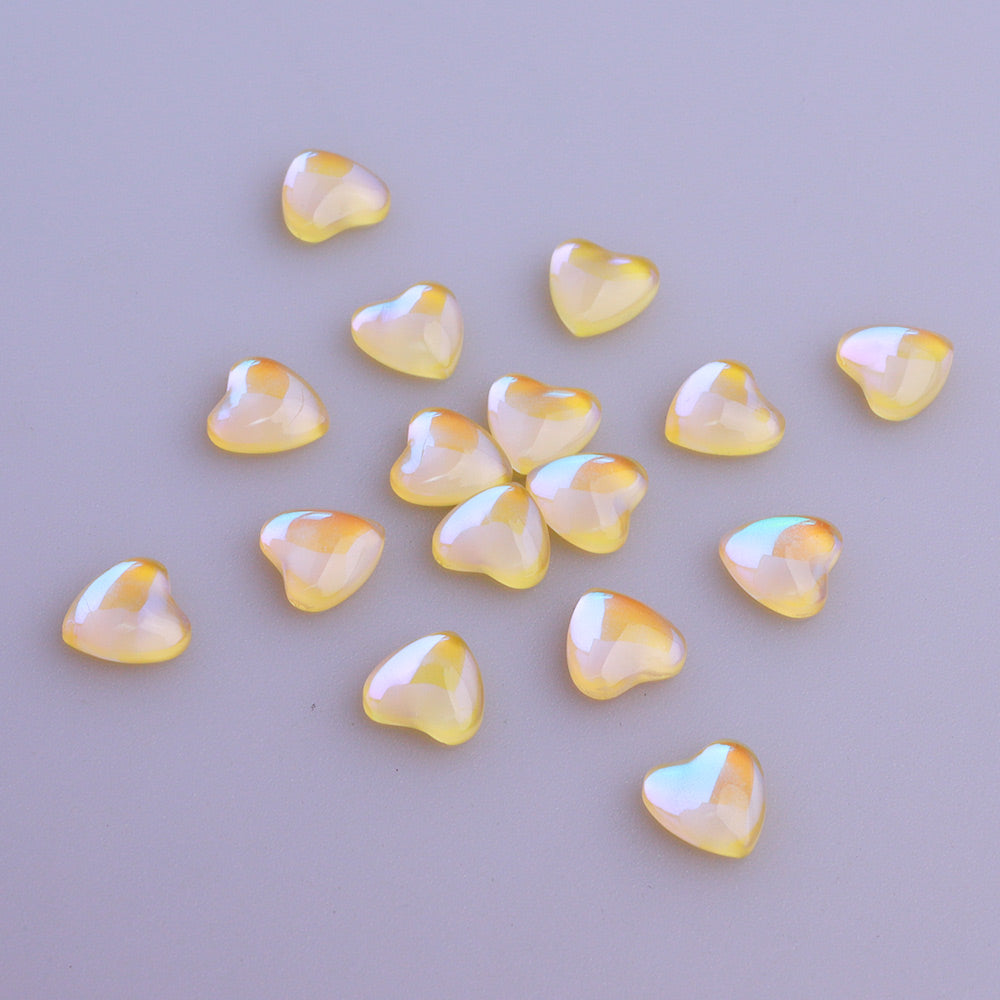 Heart Shape Mocha Yellow Flat Back Fancy Rhinestones WholesaleRhinestone