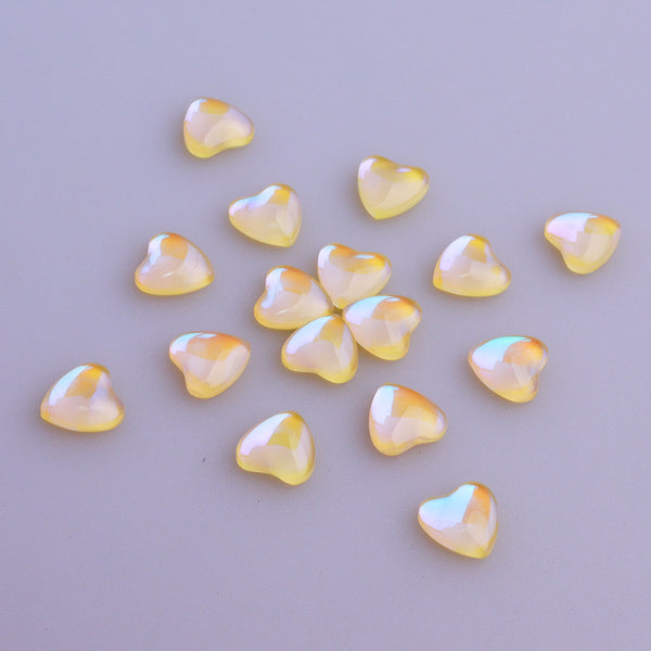 Heart Shape Mocha Yellow Flat Back Fancy Rhinestones WholesaleRhinestone