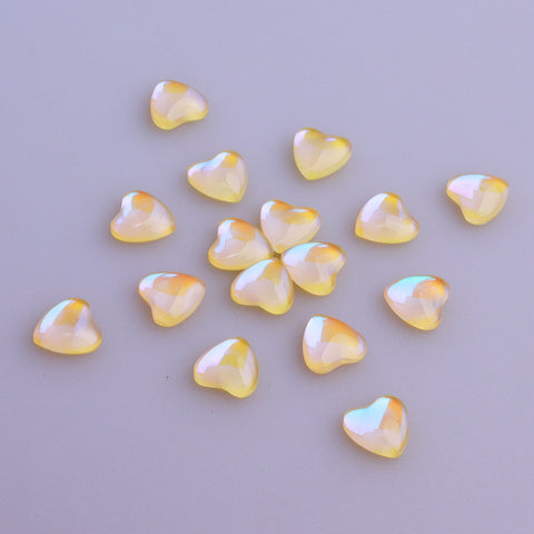 Heart Shape Mocha Yellow Flat Back Fancy Rhinestones WholesaleRhinestone