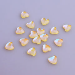 Heart Shape Mocha Yellow Flat Back Fancy Rhinestones WholesaleRhinestone