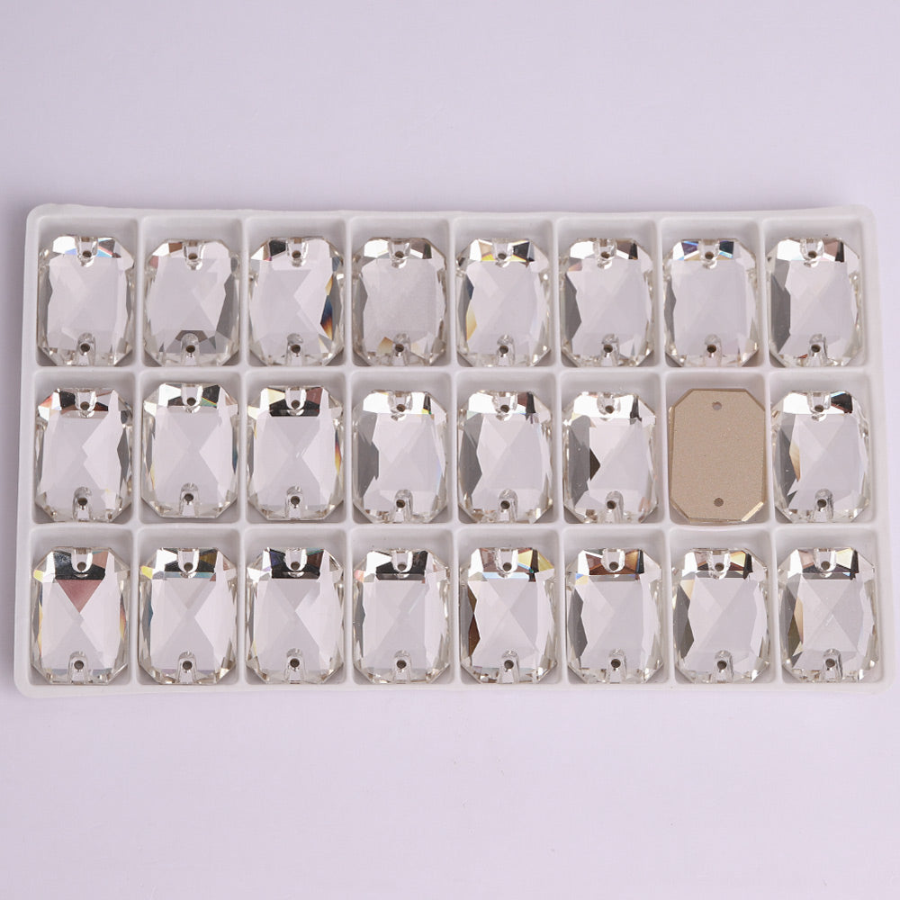 Crystal Octagon Shape High Quality Glass Sew-on Rhinestones WholesaleRhinestone