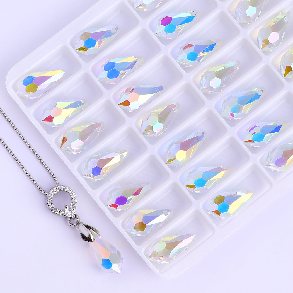Crystal AB Classic Drop High Quality Glass Rhinestone Pendant Secondary image