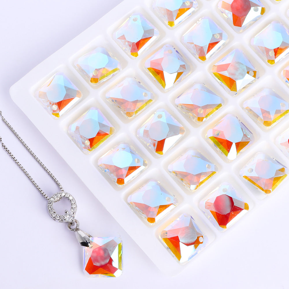Crystal Shimmer Princess Cut High Quality Glass Rhinestone Pendant WholesaleRhinestone