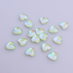 Heart Shape Mocha Light Green Flat Back Fancy Rhinestones WholesaleRhinestone