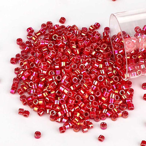 Miyuki Delica Seed Beads 11/0 Opaque Dark Red AB DB-162 WholesaleRhinestone