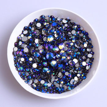 Mixed Sizes Black Diamond AB FlatBack Rhinestones For Nail Art Silver Back WholesaleRhinestone