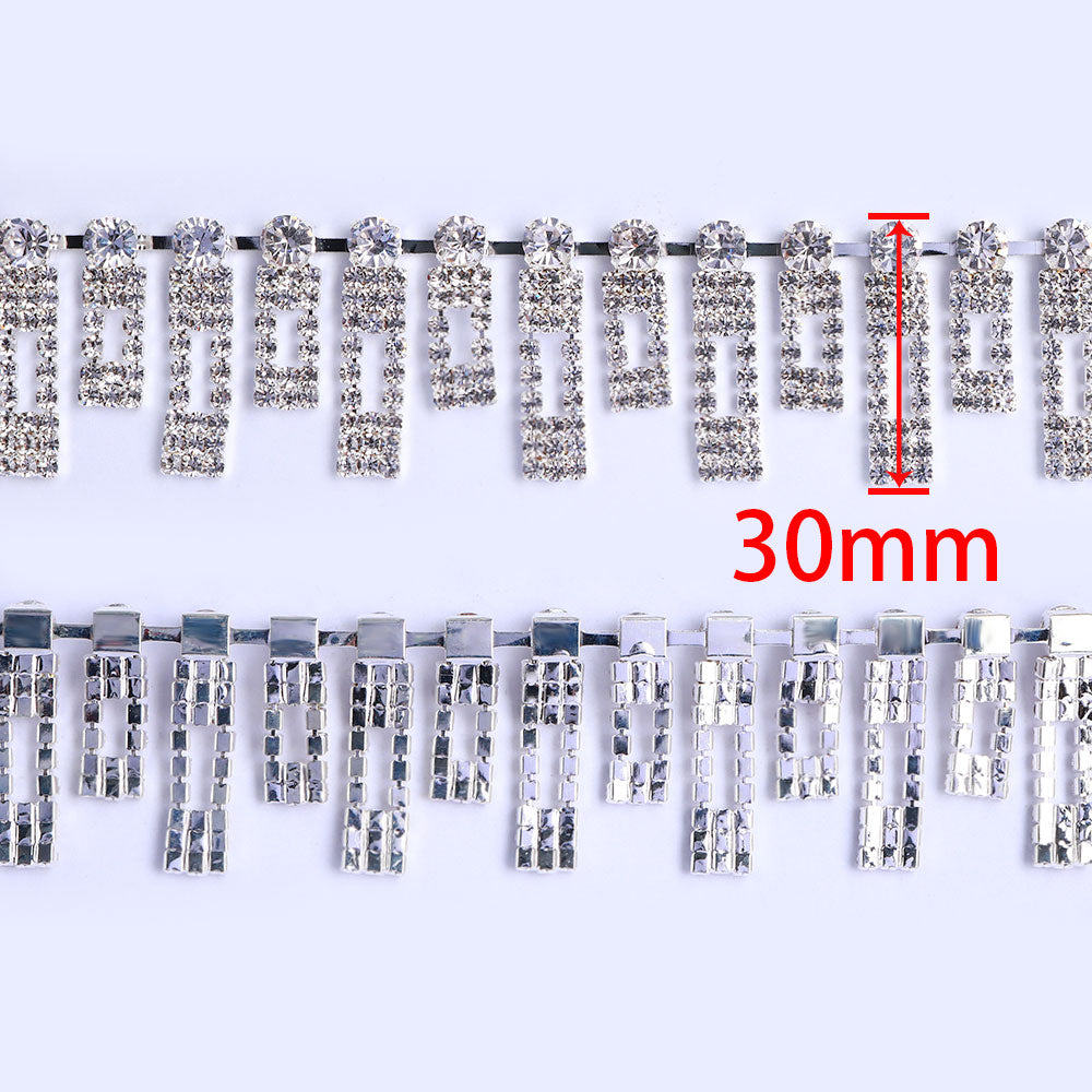 Sew-on Crystal Glass Rhinestone Trim Chain Applique RA1237 WholesaleRhinestone