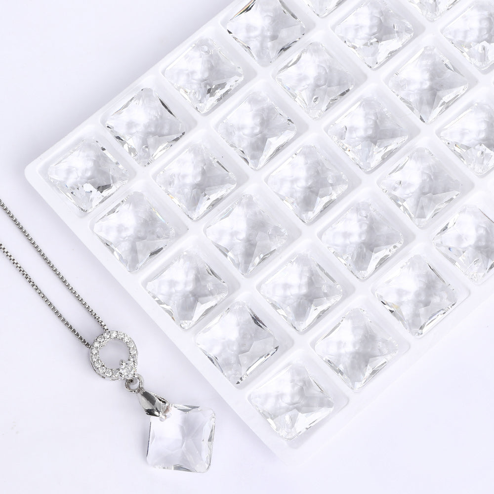 Crystal Princess Cut Cut High Quality Glass Rhinestone Pendant Secondary image