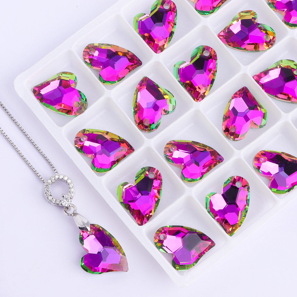 Vitrail Rose Devoted 2 U Heart High Quality Glass Rhinestone Pendant Secondary image