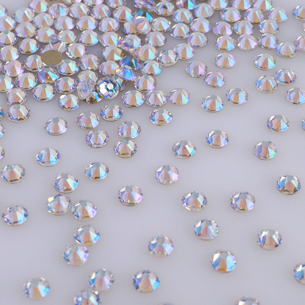 Blue Moonlight Glass Flat Back Glue-On Rhinestones 16 Cut Facets In Bulk WholesaleRhinestone
