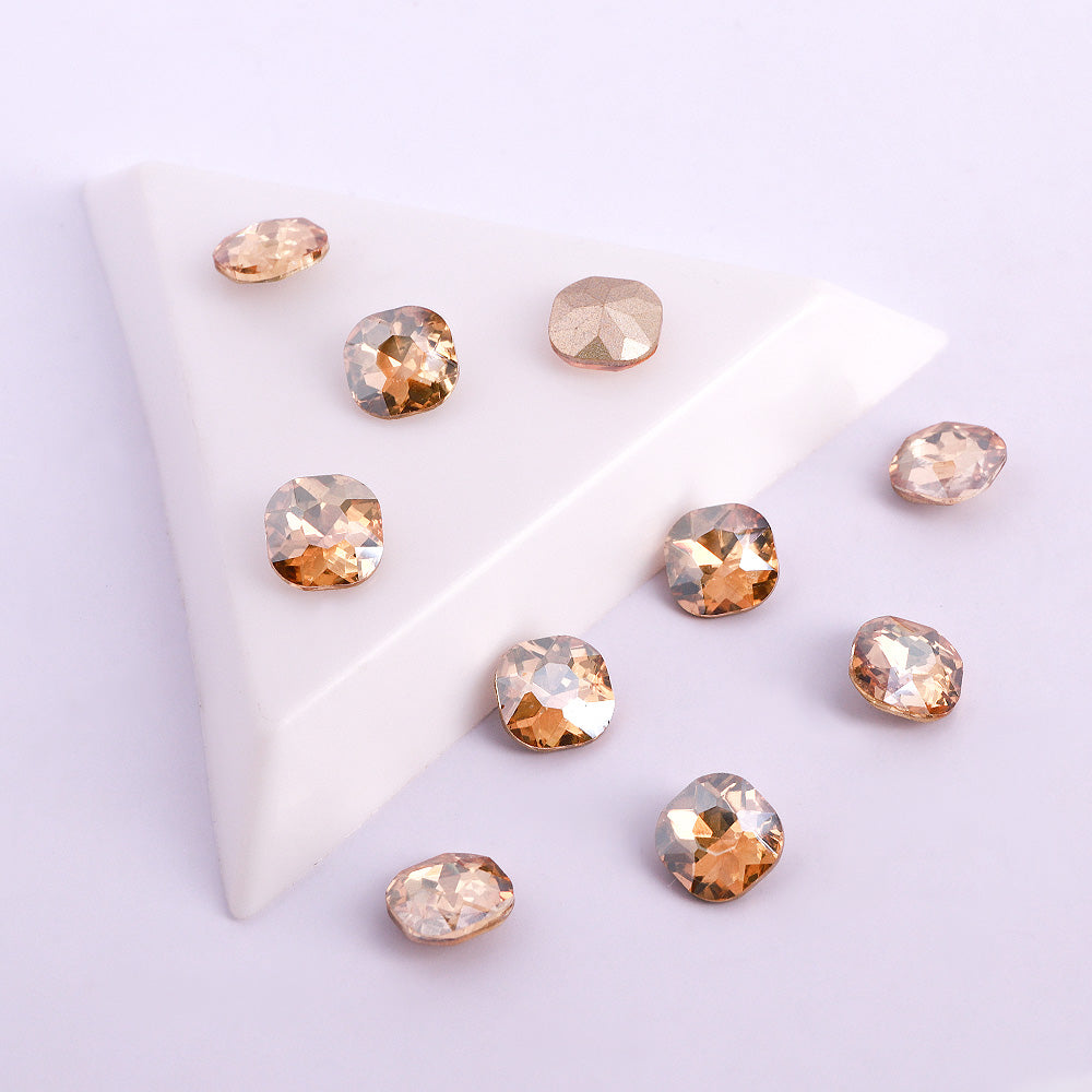 Golden Shadow Round Square Shape Pointed Back Fancy Rhinestones WholesaleRhinestone