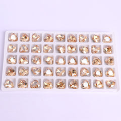 Golden Shadow Heart Shape High Quality Glass Pointed Back Fancy Rhinestones WholesaleRhinestone