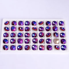 Violet Blue Rivoli Shape High Quality Glass Pointed Back Fancy Rhinestones WholesaleRhinestone