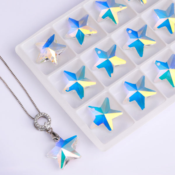 Crystal AB Star Shape High Quality Glass Rhinestone Pendant WholesaleRhinestone